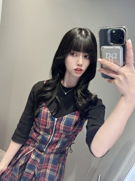 「アイテム（キャミソール）」を使った、나 츠さん（レディース・164cm）の冬コーディネート