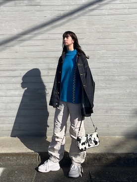 「アイテム（デニムジャケット）」を使った、나 츠さん（レディース・164cm）の秋コーディネート