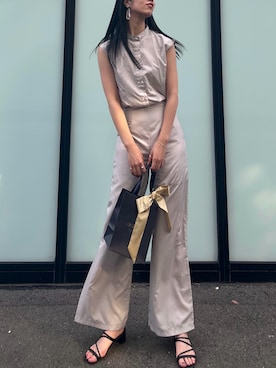 「アイテム（オールインワン・サロペット）」を使った、나 츠さん（レディース・164cm）の秋コーディネート