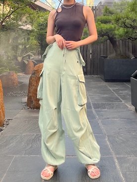 「アイテム（タンクトップ）」を使った、나 츠さん（レディース・164cm）の秋コーディネート