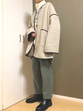 「tiptop（ティップトップ）のアイテム（その他アウター）」を使った、monakaさん（レディース・160cm）の秋コーディネート
