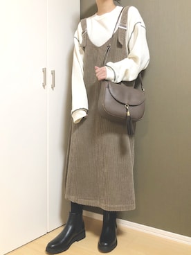 「ワッフル」｜「アイテム（その他シューズ）」を使った、monakaさん（レディース・160cm）の秋コーディネート