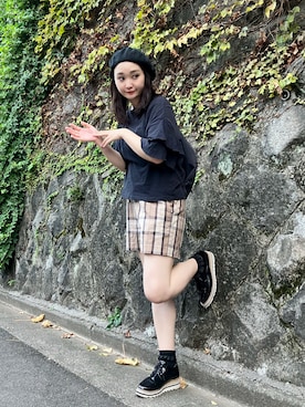 「RCWB（アールシーダブリュービー）のアイテム（パンツ）」を使った、bakeさん（レディース・160cm）の秋コーディネート