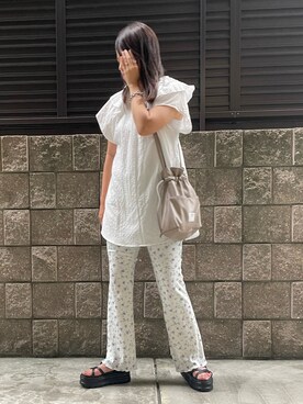 「PHILLY（フィリー）のアイテム（パンツ）」を使った、ayumさん（レディース・153cm）の夏コーディネート