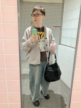 「アイテム（バッグ）」を使った、うちこさん（レディース・157cm・40代）の秋コーディネート