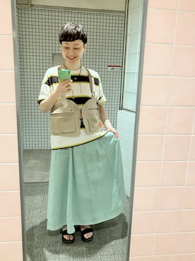 「Java（ジャバ）のアイテム（シューズ）」を使った、うちこさん（レディース・157cm）の夏コーディネート