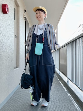 「studio CLIP（スタディオクリップ）のアイテム」を使った、うちこさん（レディース・157cm）の夏コーディネート
