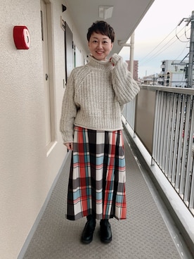 「アイテム（ピアス（両耳用））」を使った、うちこさん（レディース・157cm・40代）の冬コーディネート