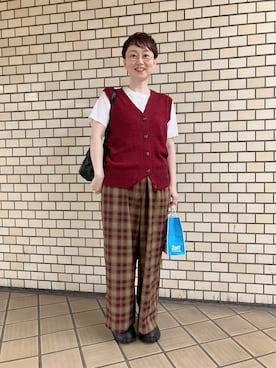 「アイテム（バッグ）」を使った、うちこさん（レディース・157cm・40代）の秋コーディネート