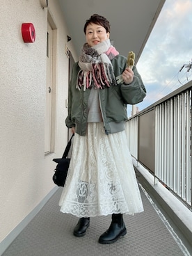 「studio CLIP（スタディオクリップ）のアイテム」を使った、うちこさん（レディース・157cm）の冬コーディネート