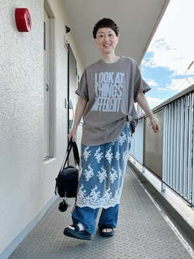 「JOURNAL STANDARD（ジャーナルスタンダード）のアイテム」を使った、うちこさん（レディース・157cm）の夏コーディネート