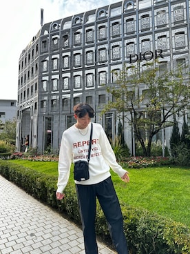 「plain-me（プレインミー）のアイテム」を使った、Mike Yuさん（メンズ・175cm）の春コーディネート