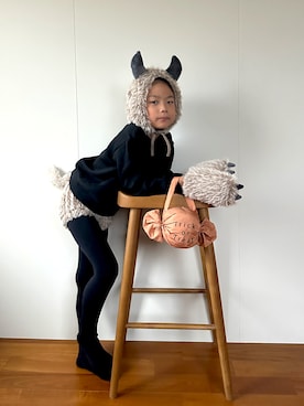 「アイテム（ヘアアクセサリー）」を使った、ERIさん（キッズ・129cm）の秋コーディネート