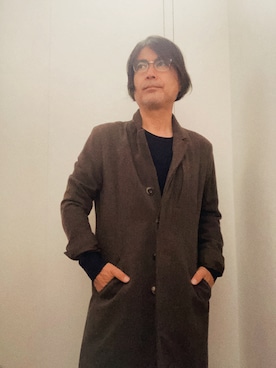 「アイテム（チェスターコート）」を使った、まゆChan  さん（メンズ・169cm）の秋コーディネート