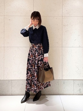 「Te chichi CLASSIC（テチチクラシック）のアイテム（シャツ/ブラウス）」を使った、megさん（レディース・159cm）の秋コーディネート