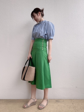 「カコバッグ」｜「アイテム（スカート）」を使った、たかはしさん（レディース・163cm）の春コーディネート