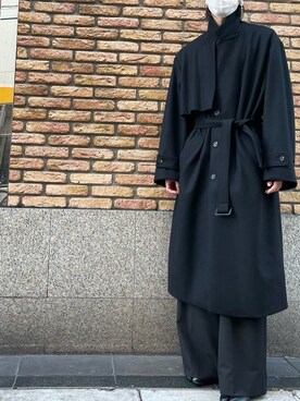 「stein（シュタイン）のアイテム（チェスターコート）」を使った、灯油さん（メンズ・177cm）の冬コーディネート