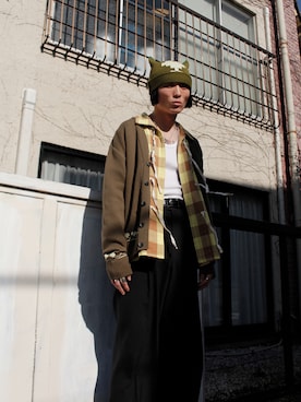 「MYne（マイン）のアイテム」を使った、THE PHARCYDEさん（メンズ・177cm）の春コーディネート