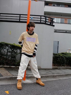 「MYne（マイン）のアイテム」を使った、THE PHARCYDEさん（メンズ・178cm）の春コーディネート