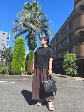 「アイテム（スカート、ブラウン系）」を使った、nanさん（レディース・164cm）の夏コーディネート