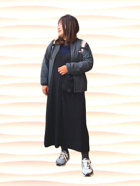 「アイテム（ジャンパースカート）」を使った、nanさん（レディース・164cm）の冬コーディネート