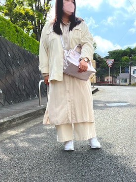 「ごきげんウィーク」｜「アイテム（シャツワンピース）」を使った、nanさん（レディース・164cm）の春コーディネート
