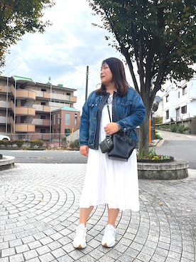 「アイテム（デニムジャケット）」を使った、nanさん（レディース・164cm）の秋コーディネート