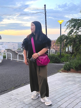 「LONGCHAMP（ロンシャン）のアイテム」を使った、nanさん（レディース・164cm）の夏コーディネート