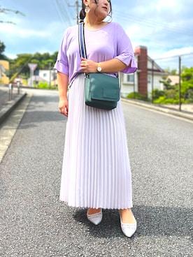 「アイテム（アナログ腕時計、ピンク系）」を使った、nanさん（レディース・164cm）の秋コーディネート