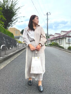 「アイテム（アナログ腕時計、ピンク系）」を使った、nanさん（レディース・164cm）の秋コーディネート