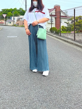 「アイテム（アナログ腕時計、ピンク系）」を使った、nanさん（レディース・164cm）の春コーディネート