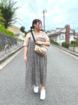 「アイテム（アナログ腕時計、ピンク系）」を使った、nanさん（レディース・164cm）の夏コーディネート