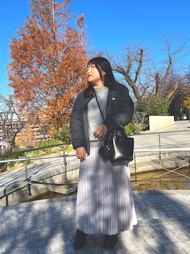 「ワントーンコーデ」｜「アイテム（ジャケット/アウター）」を使った、nanさん（レディース・164cm）の冬コーディネート