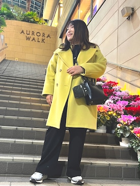 「アイテム（ピーコート）」を使った、nanさん（レディース・164cm）の冬コーディネート