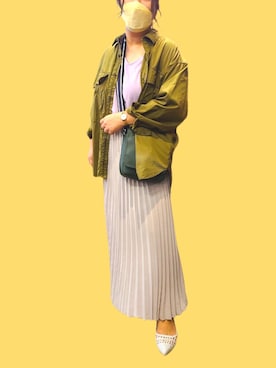 「アイテム（アナログ腕時計、ピンク系）」を使った、nanさん（レディース・164cm）の秋コーディネート