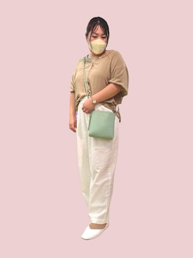 「アイテム（アナログ腕時計、ピンク系）」を使った、nanさん（レディース・164cm）の秋コーディネート