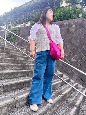 「LONGCHAMP（ロンシャン）のアイテム」を使った、nanさん（レディース・164cm）の夏コーディネート