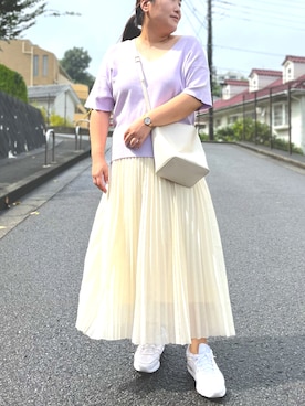 「アイテム（アナログ腕時計、ピンク系）」を使った、nanさん（レディース・164cm）の秋コーディネート