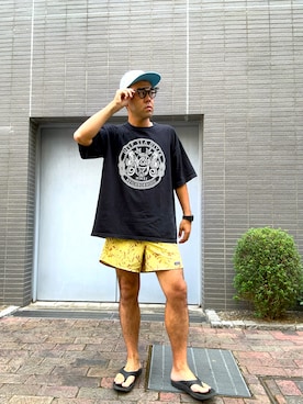 「アイテム（キャップ）」を使った、土佐兄弟　兄　たくやさん（メンズ・182cm・30代）の夏コーディネート