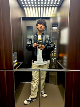 「BEDWIN & THE HEARTBREAKERS（ベドウィン アンド ザ ハートブレイカーズ）のアイテム」を使った、土佐兄弟　兄　たくやさん（メンズ・182cm）の春コーディネート