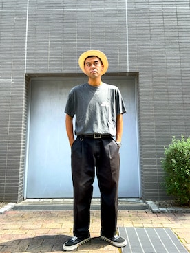 「PORKCHOP（ポークチョップ）のアイテム（Tシャツ/カットソー）」を使った、土佐兄弟　兄　たくやさん（メンズ・182cm・30代）の夏コーディネート