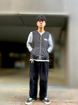 「アイテム（ベスト）」を使った、土佐兄弟　兄　たくやさん（メンズ・182cm・30代）の秋コーディネート