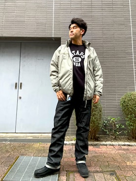 「WTAPS（ダブルタップス）のアイテム」を使った、土佐兄弟　兄　たくやさん（メンズ・182cm）の冬コーディネート