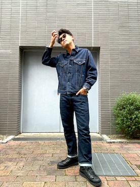 「アイテム（デニムパンツ）」を使った、土佐兄弟　兄　たくやさん（メンズ・182cm・30代）の秋コーディネート