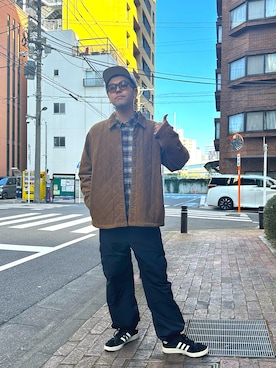 「おでかけコーデ」｜「アイテム（帽子）」を使った、土佐兄弟　兄　たくやさん（メンズ・182cm）の冬コーディネート