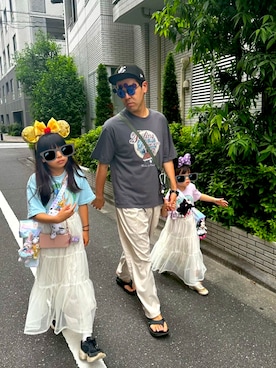「NEW ERA（ニューエラ）のアイテム（キャップ、ブラック系）」を使った、土佐兄弟　兄　たくやさん（メンズ・182cm）の夏コーディネート