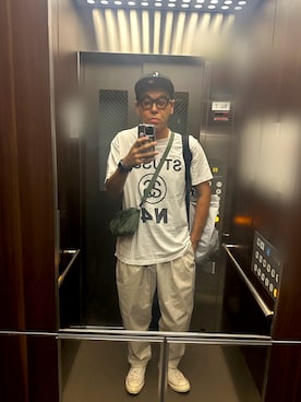 「PORTER（ポーター）のアイテム」を使った、土佐兄弟　兄　たくやさん（メンズ・182cm）の夏コーディネート