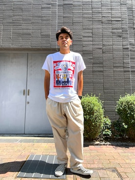 「VANS（バンズ）のアイテム」を使った、土佐兄弟　兄　たくやさん（メンズ・182cm）の夏コーディネート