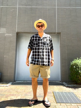 「Ray-Ban（レイバン）のアイテム」を使った、土佐兄弟　兄　たくやさん（メンズ・182cm）の夏コーディネート
