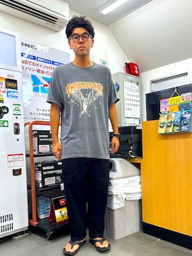 「アイテム（メガネ）」を使った、土佐兄弟　兄　たくやさん（メンズ・182cm）の秋コーディネート